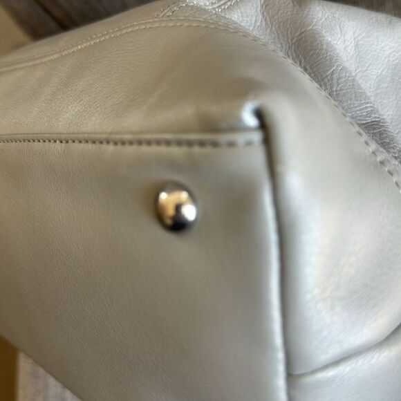 TIGNANELLO Versatile Gray Soft Leather Shoulder Crossbody Handbag Purse Tote Zip - Picture 13 of 16